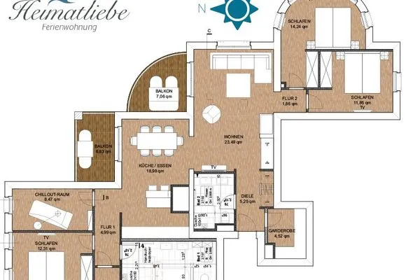 Grundriss Logierhaus Friedrich WE 7 - "Heimatliebe"