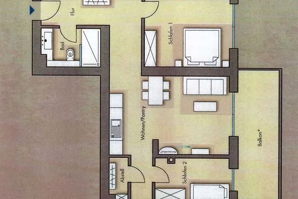 Grundriss Logierhaus Friedrich WE 10 - "Muschelsucher"