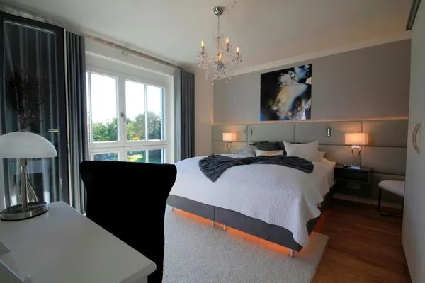 Schaflzimmer mit Doppelbett Logierhaus Friedrich WE 11 - "Strandmuschel"