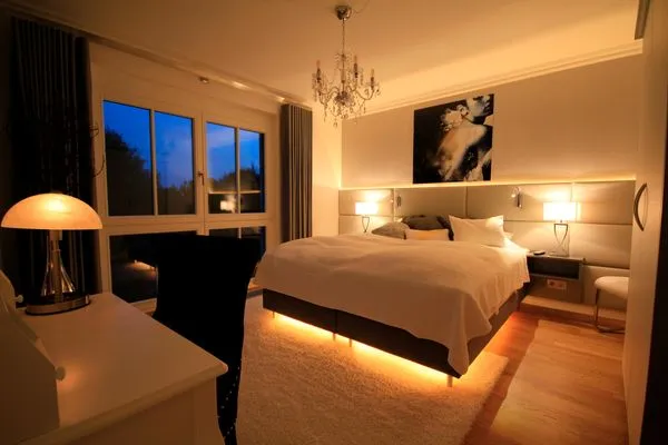 Schlafzimmer mit Doppelbett Logierhaus Friedrich WE 11 - "Strandmuschel"