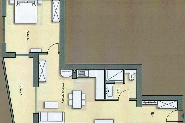 Grundriss Logierhaus Friedrich WE 11 - "Strandmuschel"