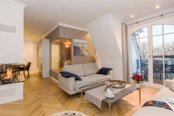 Wohnbereich mit Sauna Logierhaus Friedrich WE 17 - "Seestern"