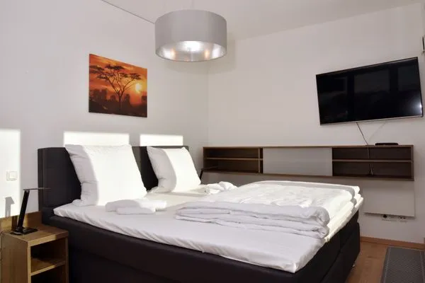 Schlafzimmer mit Doppelbett Logierhaus Friedrich WE 22 - "Sandstrand"
