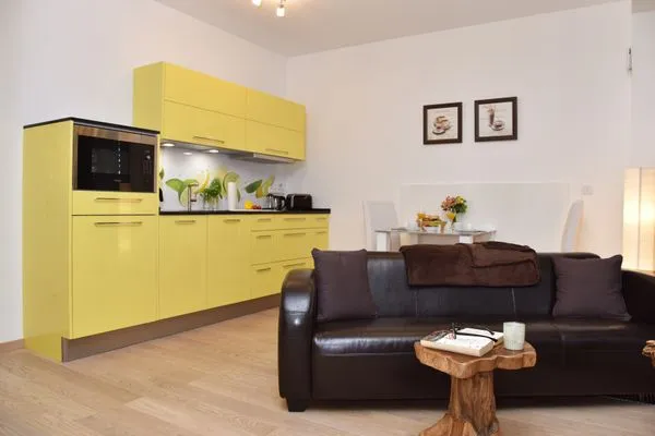 Offener Wohn- und Küchenbereich Logierhaus Friedrich WE 23 - "Buhnenzauber"