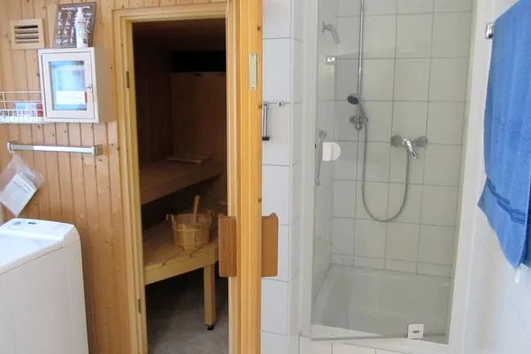 Badezimmer mit Dusche und Sauna  Wohnung Giesen