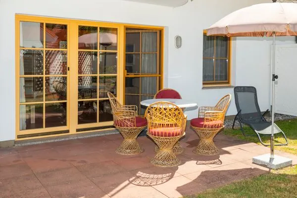 Terrasse Ferienpark Freesenbruch Wohnung 1.2 - Am Schwalbenweg