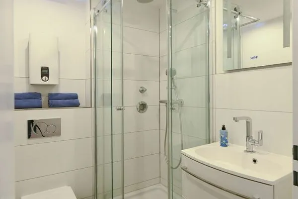 Badezimmer Haus Strandblick Ferienwohnung 14