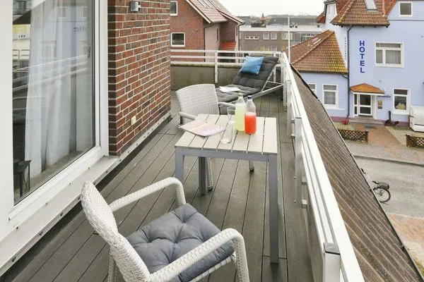 Balkon Haus Strandblick Ferienwohnung 14