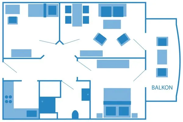 Grundriss  Appartementhaus Boddenblick - "Möwe"