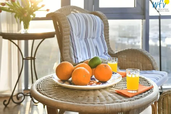 Wintergarten mit Blick auf die Nordsee Haus Dünenblick Ferienwohnung 23