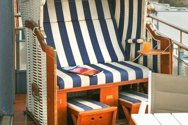 Balkon mit Strandkorb (Strandkorb aktuell in Reparatur) Haus Dünenblick Ferienwohnung 23