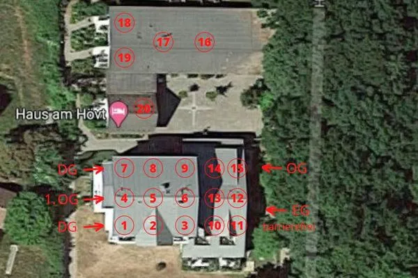 Lageübersicht der Wohnungen auf dem Gelände Haus am Hövt Ferienwohnung 17