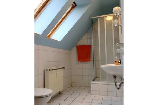 Badezimmer mit Dusche  Ferienwohnung Seepferdchen