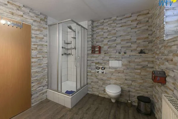 Badezimmer Haus Dünenrose Ferienwohnung Klabautermann