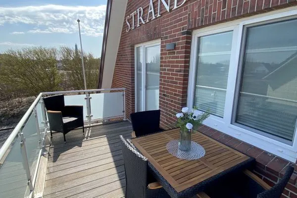 Balkon Strandhaus Ferienwohnung Steuerbord