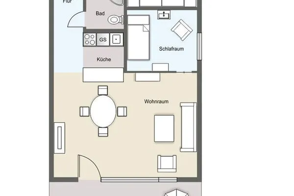 Grundriss der Ferienwohnung Meeresleuchten in Wittdün auf Amrum  Ferienwohnung *Meeresleuchten*