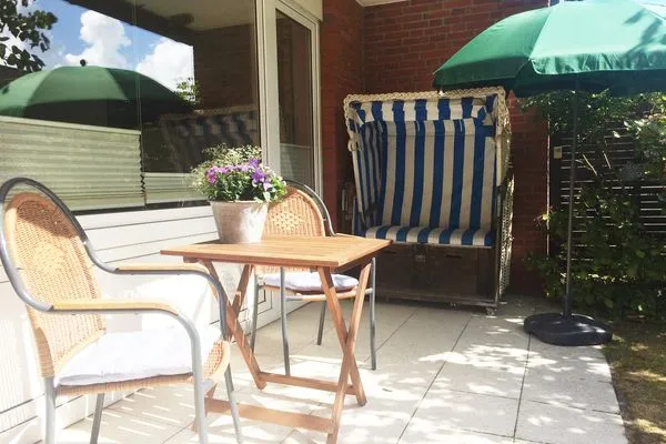 Terrasse der Ferienwohnung Meeresleuchten in Wittdün auf Amrum  Ferienwohnung *Meeresleuchten*