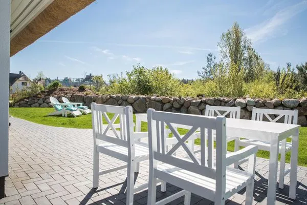 Gartenblick  Ferienhaus Seeschwalbe 44