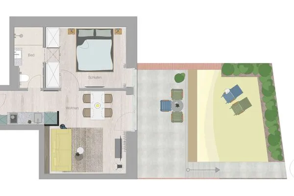 Grundriss Töwerhus Ferienwohnung Krabbe