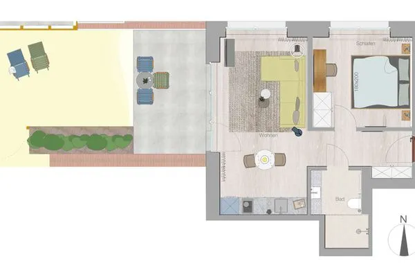Grundriss Töwerhus Ferienwohnung Robbe