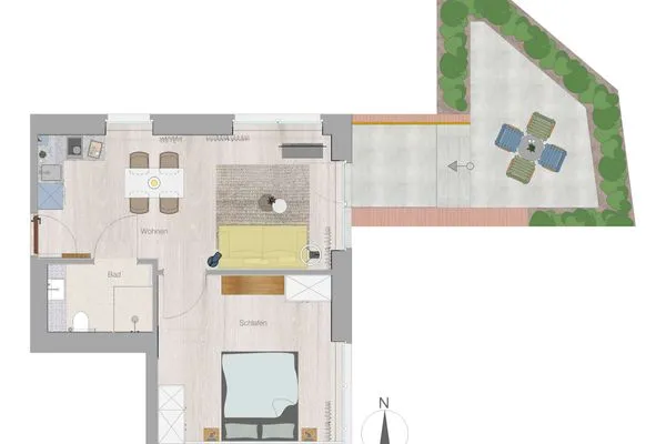 Grundriss Töwerhus Ferienwohnung Sonne