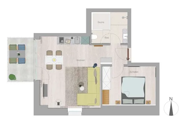 Grundriss Töwerhus Ferienwohnung Bill