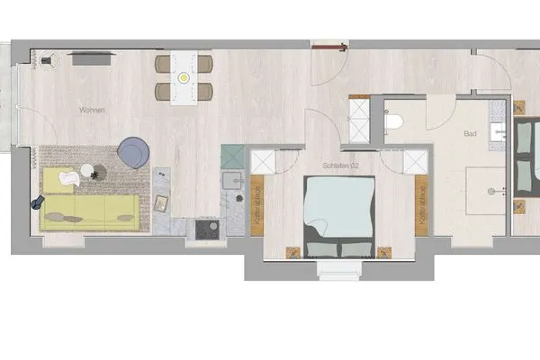 Grundriss Töwerhus Ferienwohnung Hummer
