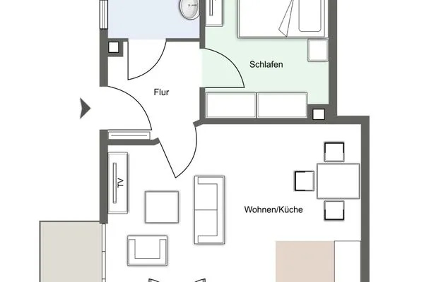 Appartement Kattrepel Appartement Kattperle SPO Dorf - Grundriss