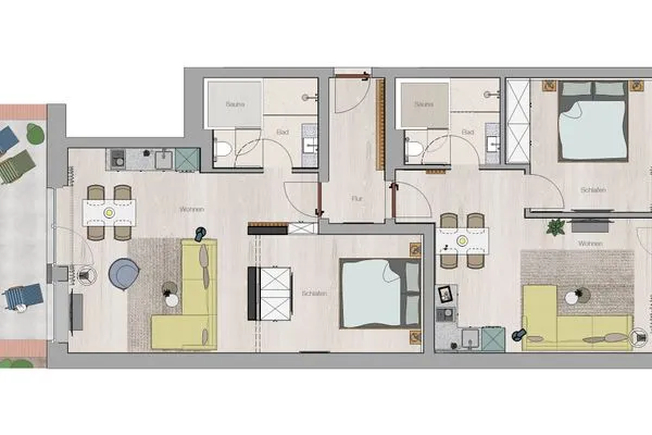Grundriss Töwerhus Ferienwohnungen Segel + Seestern