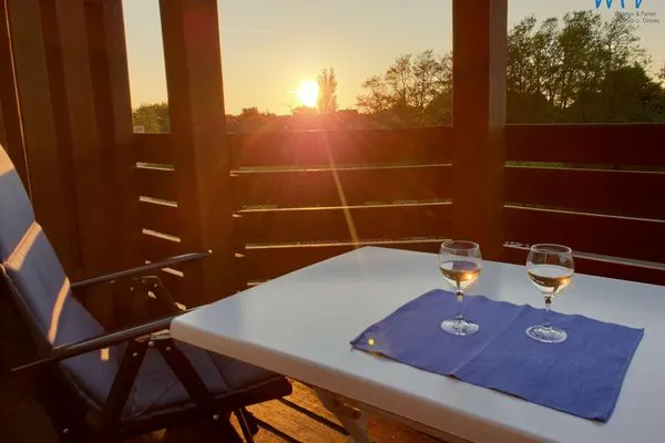 Balkon Ferienhaus Greune-Stee-Weg 103b Ferienwohnung Inselblick