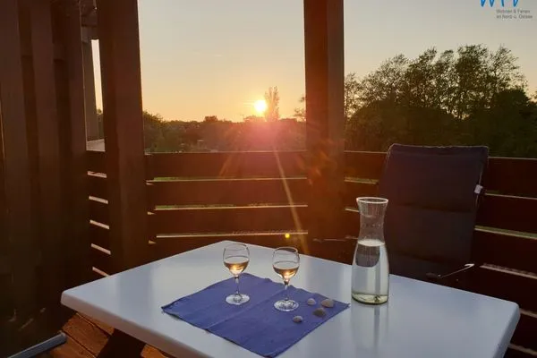 Balkon Ferienhaus Greune-Stee-Weg 103b Ferienwohnung Inselblick