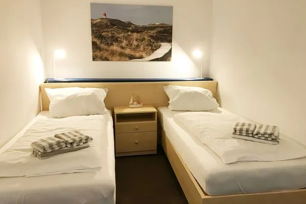 Schlafzimmer im Bungalow Frisia 1 in Norddorf auf Amrum Haus Frisia Bungalow Frisia 1