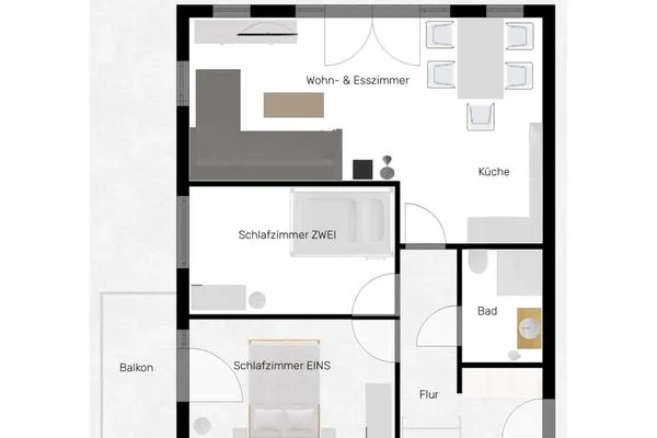 Grundriss Residenz am Strand Deichpoofe -  Wohnung 1-06