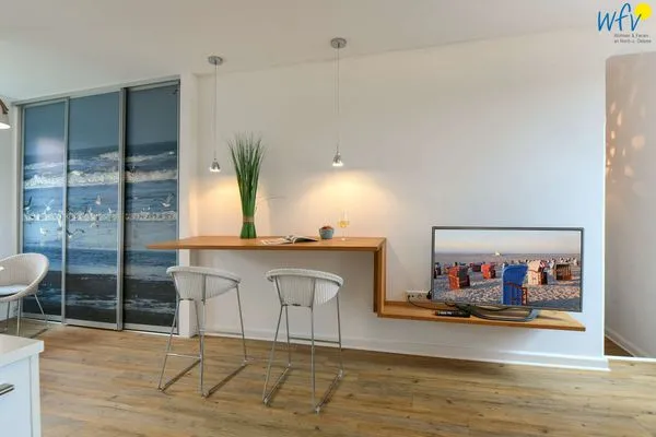 Wohnzimmer Haus Inselrose Ferienwohnung Wildrose