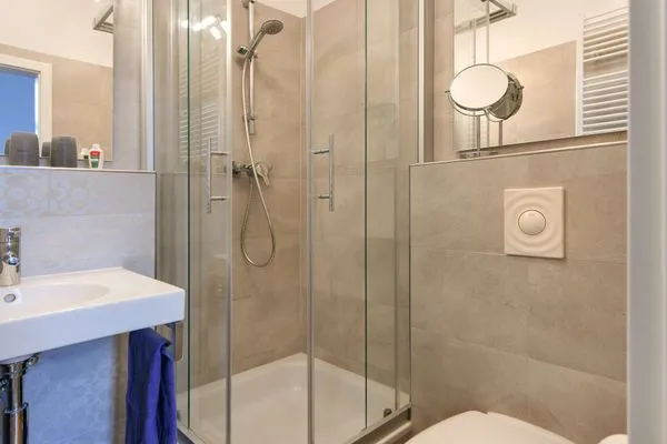 Badezimmer Haus Inselrose Ferienwohnung Dünenröschen