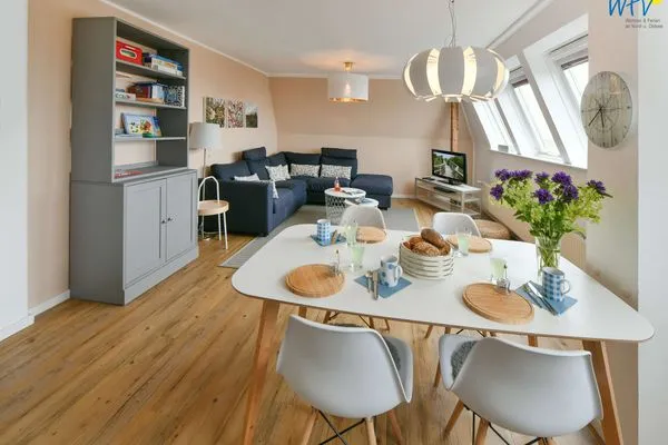 Wohnzimmer Haus Inselrose Ferienwohnung Apfelrose