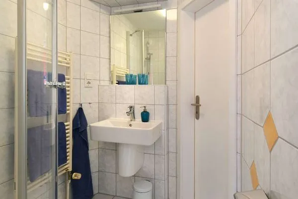 Badezimmer Haus Inselrose Ferienwohnung Apfelrose