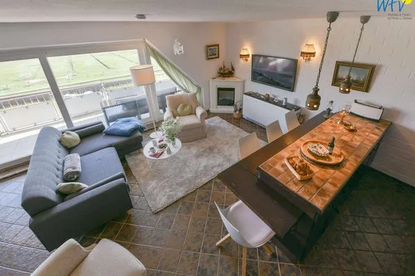 Wohnzimmer Haus Klabautermann Ferienwohnung Karin's Nest