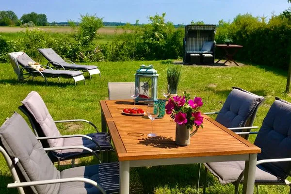 Gartenblick Dänisches Ferienhaus am Salzhaff, Haus Meerjungfrau
