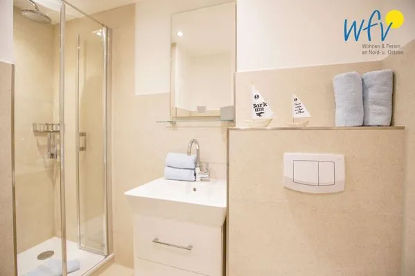 Badezimmer Ferienhaus Seeblick Ferienwohnung Inseloase