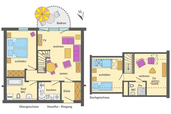 Grundriss Ferienpark Freesenbruch Wohnung 3.5 - Muschelsucher