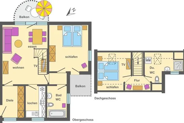 Grundriss Ferienpark Freesenbruch Wohnung 3.6 - Frieda