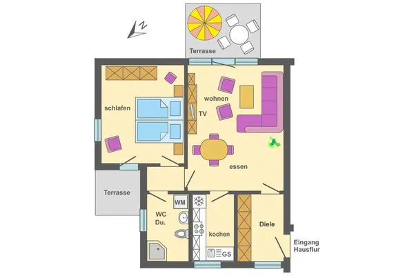 Grundriss Ferienpark Freesenbruch Wohnung 4.1 - Boddenkiker