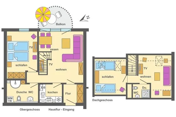 Grundriss Ferienpark Freesenbruch Wohnung 4.5 - Kranichtanz