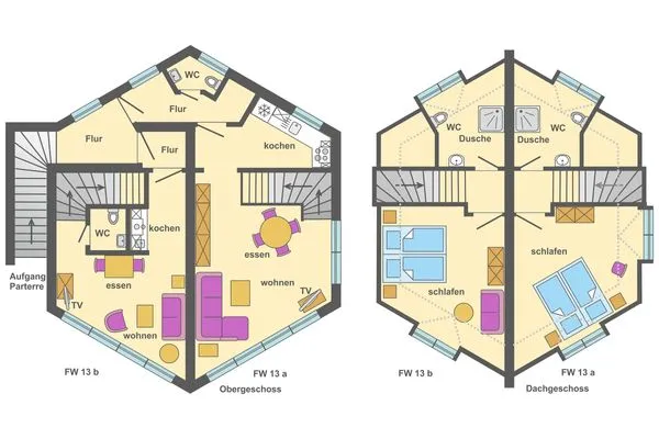 Grundriss Ferienpark Freesenbruch Wohnung 13a - Austernfischer