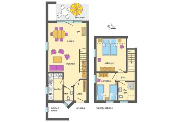 Grundriss Ferienpark Freesenbruch Reihenhaus 7 - Seestern