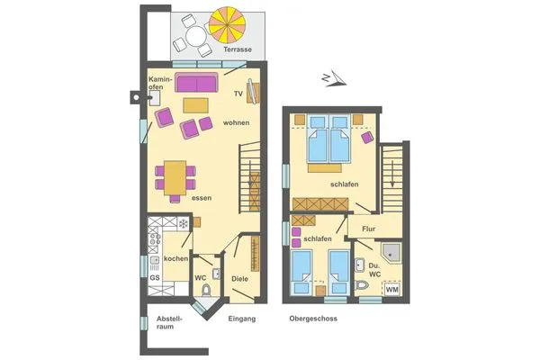 Grundriss Ferienpark Freesenbruch Reihenhaus 8 - Zum Meer