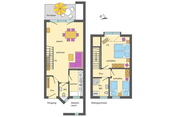 Grundriss Ferienpark Freesenbruch Reihenhaus 8b - Bivalvia