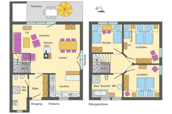 Grundriss Ferienpark Freesenbruch Doppelhaushälfte 9a - Leuchtturm