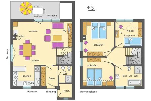 Grundriss Ferienpark Freesenbruch Doppelhaushälfte 10 - Lieblingsplatz